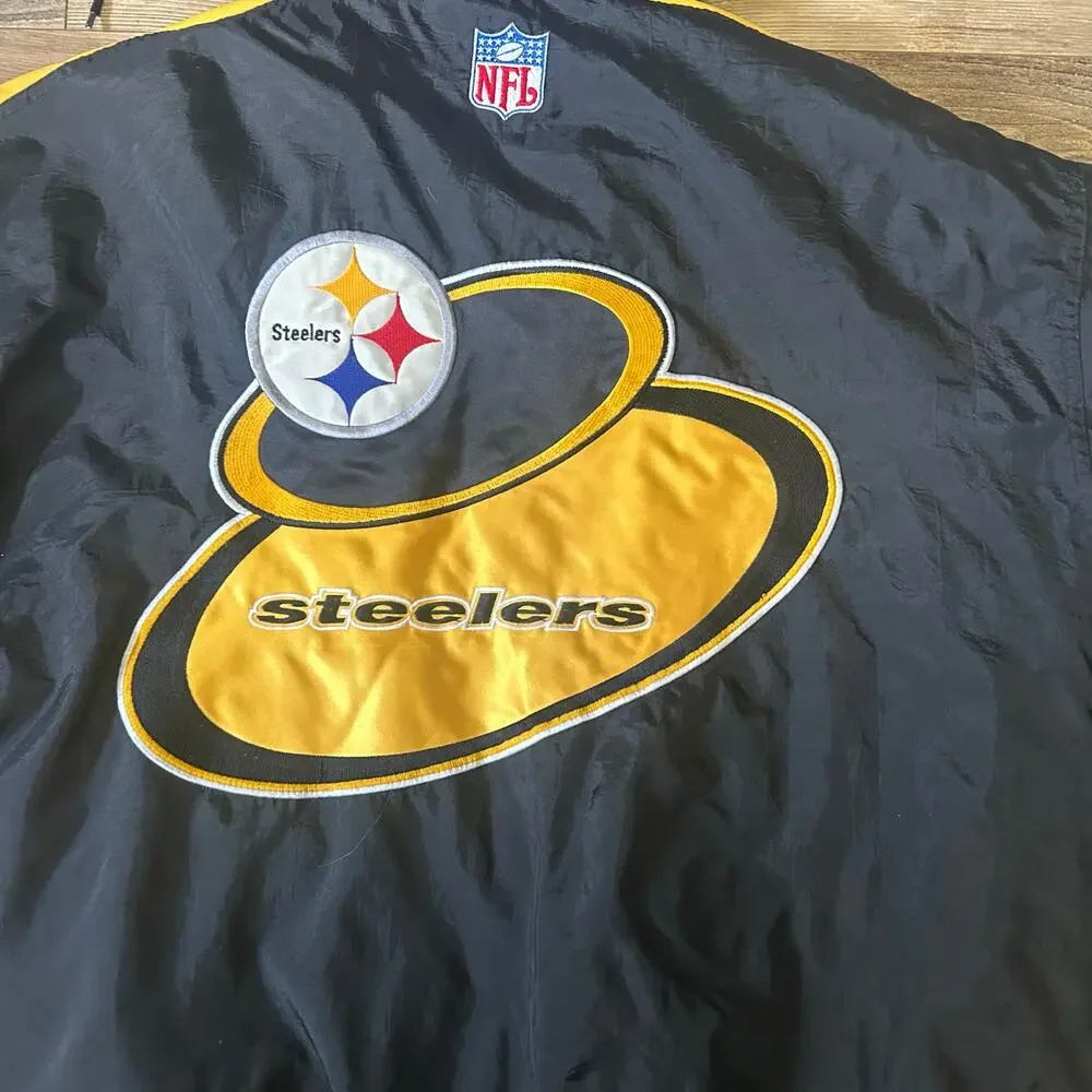 90s Vintage Pittsburgh Steelers Puffer Coat Logo Athletics ProLine Men's XL NFL